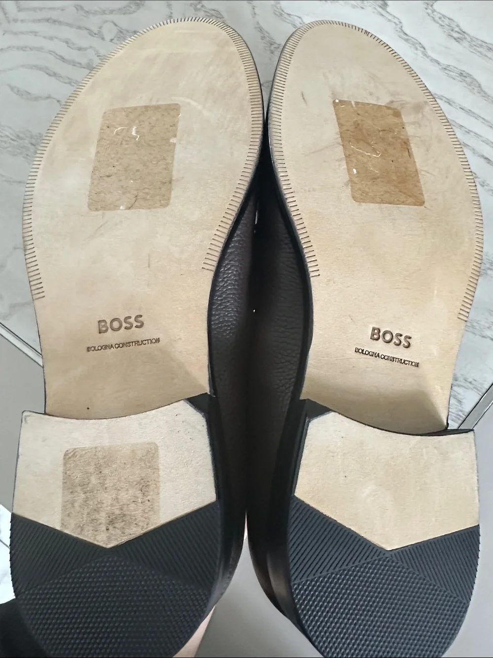 BOSS Men's Dark Brown Pebbled Leather Slip-On Loafers